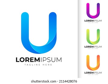 Logo-Design-Vorlage schreiben. Kreative moderne, trendige u. Typografie und bunter Farbverlauf