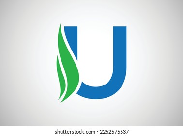 Plantilla de diseño del logotipo de la letra U, ilustración del vector
