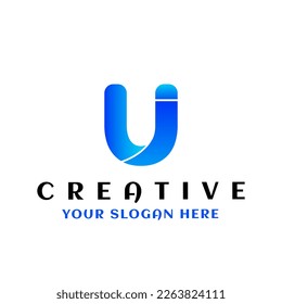 Letter U logo design Template. Initial U letter logo. Usable for Business and Branding Logos. Flat Vector Logo Design Template Element.
