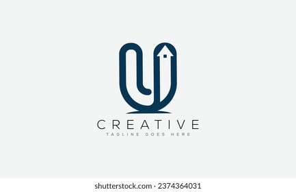 Ilustración vectorial del diseño del logotipo de la letra U