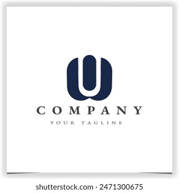 letter u and i logo design template