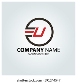 letter U logo design template. Creative circle logo. Vector illustration