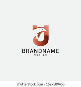 Letter U logo and eagle design combination