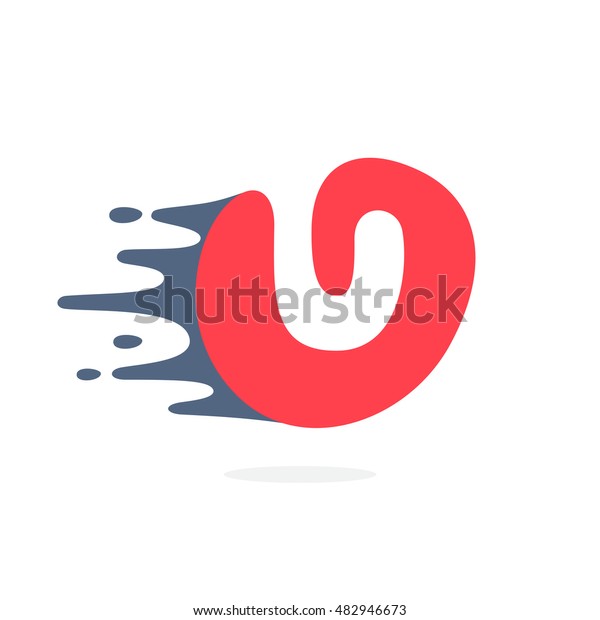 Letter U\
logo with fast speed water, fire, energy lines. Vector elements for\
sportswear, t-shirts, labels or\
posters.