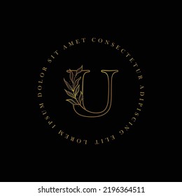 letter U logo floral logo design. logo for women beauty salon massage cosmetic or spa brand