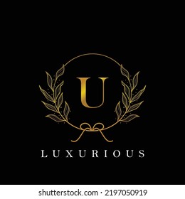 letter U logo floral logo design. logo for women beauty salon massage cosmetic or spa brand