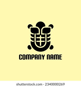 Letter U logo forming shield and tortoise. Suitable for businesses in various fields.