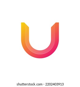Estilo colorido del degradado del logotipo de la letra U para empresas o marcas personales