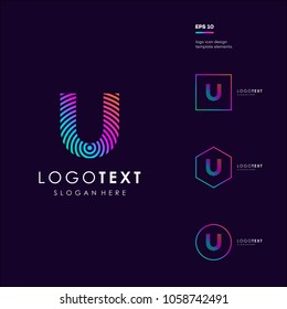 Letter U logo icon design template elements