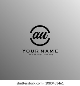 Letter A U logo icon design template elements