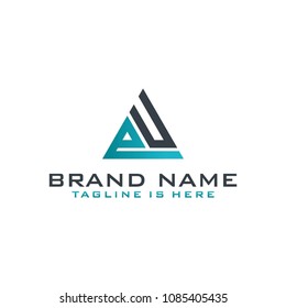 Letter A U logo icon design template elements