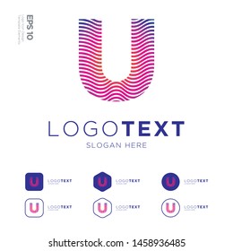 Letter U logo icon design template elements