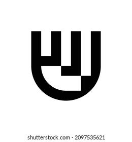 Logo de la letra U. Diseño de iconos. Elementos de plantilla. Logotipos abstractos geométricos