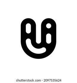 Logo de la letra U. Diseño de iconos. Elementos de plantilla. Logotipos abstractos geométricos