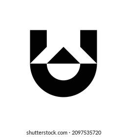 Letter U logo. Icon design. Template elements. Geometric abstract logos