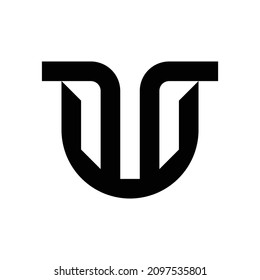 Letter U logo. Icon design. Template elements. Geometric abstract logos
