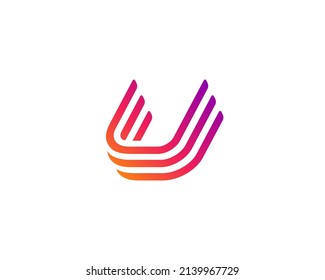 Letter U logo icon design template elements