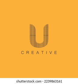 Elementos de la plantilla de diseño de iconos de logotipo de la letra U