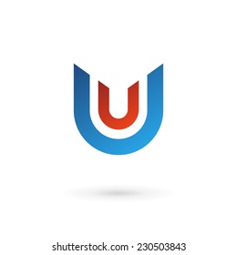 Design-Vorlagenelemente des EU-Logos Letter U 