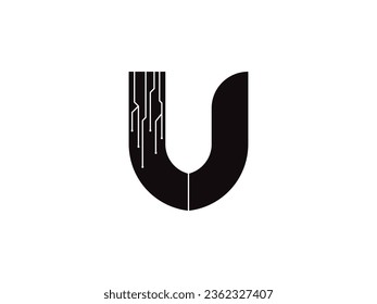 Elementos de la plantilla de diseño de iconos del logotipo de la letra U. Diseño de logotipo de U