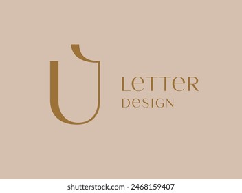 Letter U logo icon design. Classic style luxury monogram.