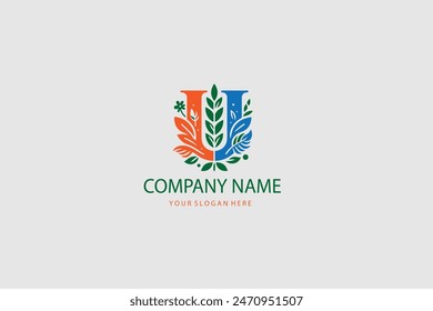 Elementos de Plantilla de diseño de logotipo de la letra U
