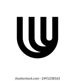 Logo de la letra U. Diseño de iconos. Elementos de Plantilla. Logos abstractos geométricos