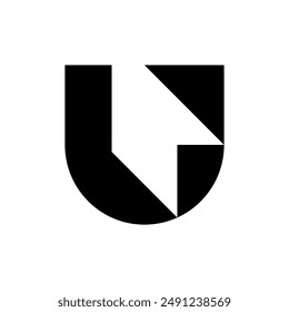 Letter U logo. Icon design. Template elements. Geometric abstract logos