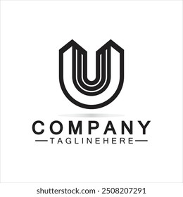 Letter U logo icon design. Modern business initial U.