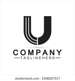 Letra U design ícone de logotipo. Negócios modernos inicial U.