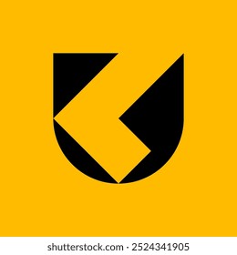 Logotipo de la letra U. Diseño de iconos. Elementos de Plantilla. Logos abstractos geométricos