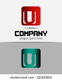 Letter u logo icon design template elements 