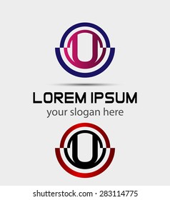 Letter u logo icon design template elements
