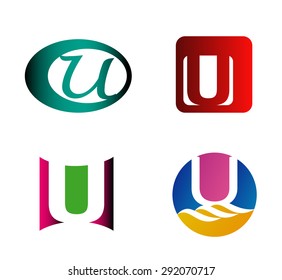 Letter u logo icon design template elements

