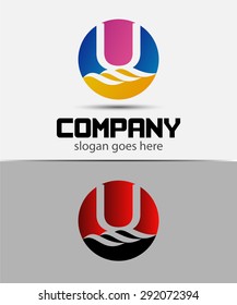 Letter u logo icon design template elements
