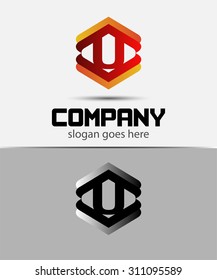 Letter U logo icon design template elements 