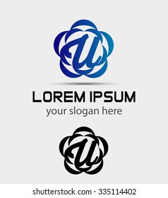 Letter U logo icon design template elements
