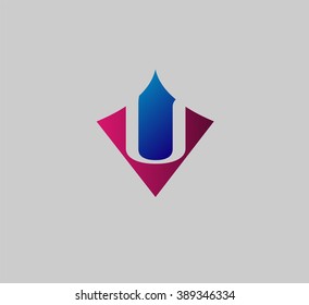 Letter u logo icon design template elements
