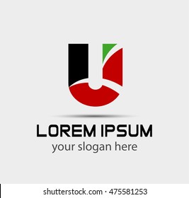 Letter u logo icon design template elements
