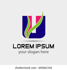 Letter u logo icon design template elements
