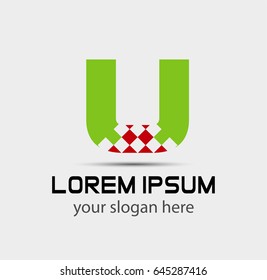 Letter u logo icon design template elements
