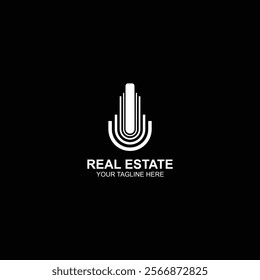 letter u logo icon for development building or real estate with creative illustration