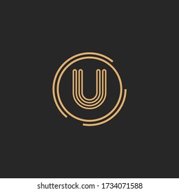 Letter U logo icon flat and vector design template.