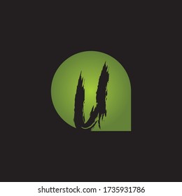 Letter U logo icon flat and vector design template.