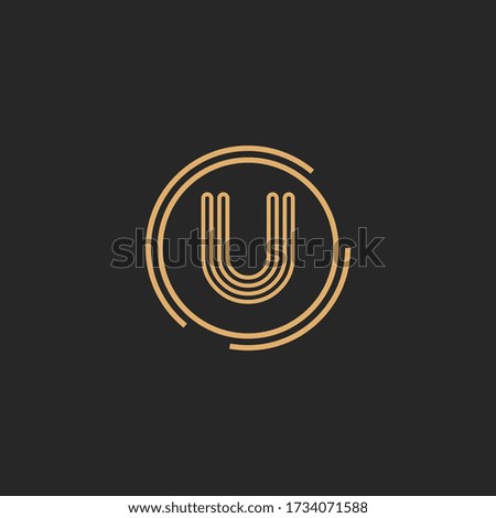 Letter U logo icon flat and vector design template.