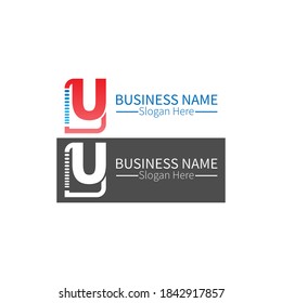 Letter U  logo icon in squares design vector