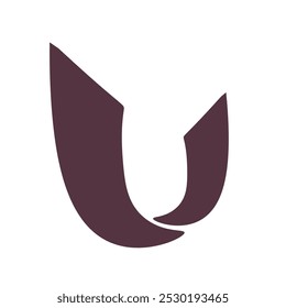 Buchstabe u Logo-Symbol mit einzigartiger Form auf weißem Hintergrund