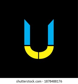 Letter U logo icon vector template for your business. Initial logo design, geometric logo. Creative Modern Monogram alphabet. Company Logo Idea with tagline space.