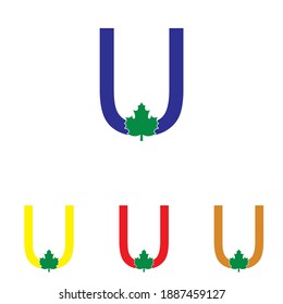 Letter U logo icon vector template for your business. Initial logo design, geometric logo. Creative Modern Monogram alphabet. Company Logo Idea with tagline space.