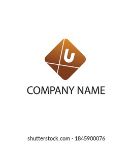 letter u logo illustration abstract modern web design vector template color